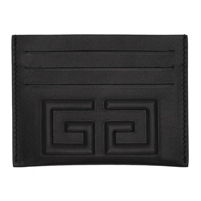 Shop Givenchy Black Debossed 4g Card Holder In 016 Black/k