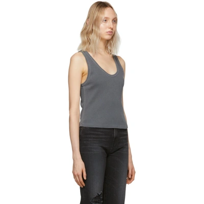 Shop Amo Grey Rib Crop Tank Top In 062 Faded B