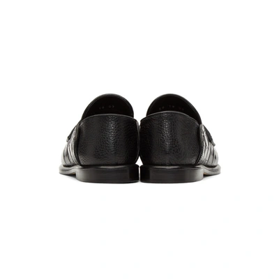 Shop Loewe Black Croc Leather Slip-on Loafers In 1185 Black