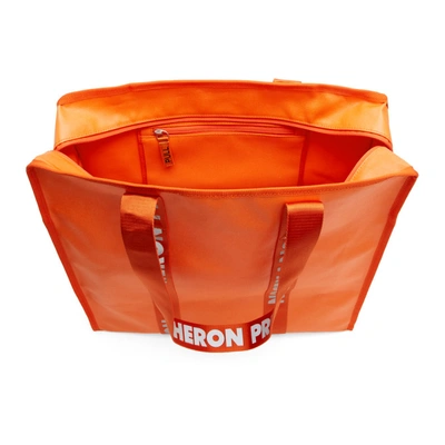 Shop Heron Preston Orange Logo Tote
