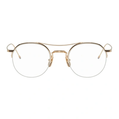 Shop Thom Browne Gold Tb-903 Glasses