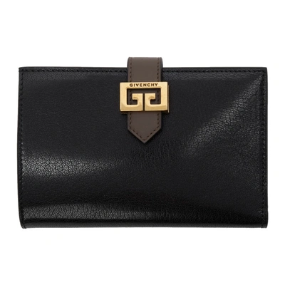 Shop Givenchy Black Medium Gv3 Wallet In 002 Black/g