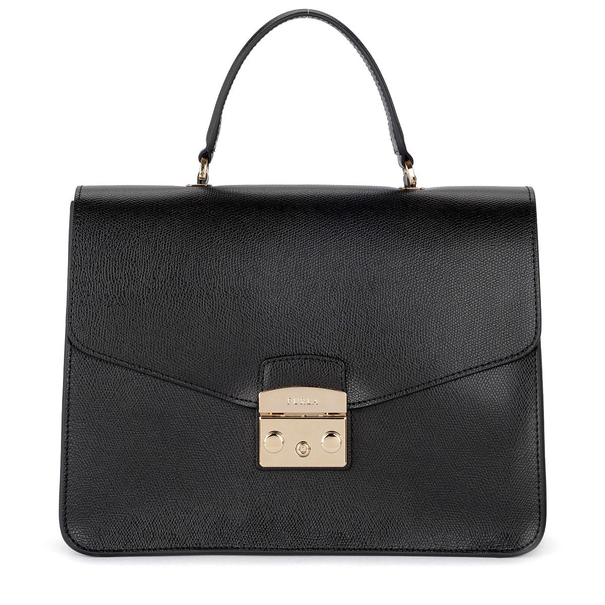 Furla Metropolis M Black Leather Handbag. In Nero | ModeSens