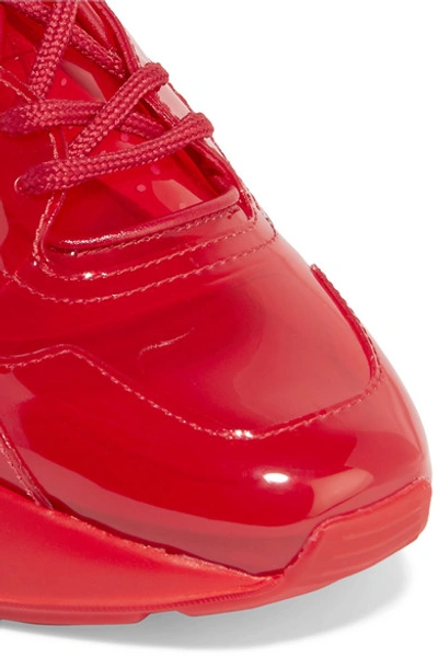Shop Stella Mccartney Eclypse Logo-woven Pu Sneakers In Red