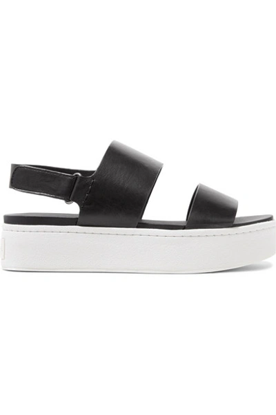 Shop Vince Westport Leather Platform Slingback Sandals In Black