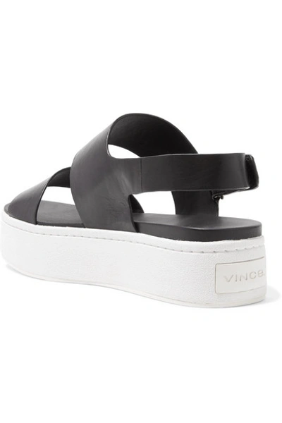 Shop Vince Westport Leather Platform Slingback Sandals In Black