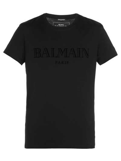 Shop Balmain Cotton T-shirt In Noir