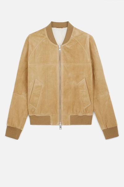 Shop Ami Alexandre Mattiussi Zipped Suede Jacket In Neutrals