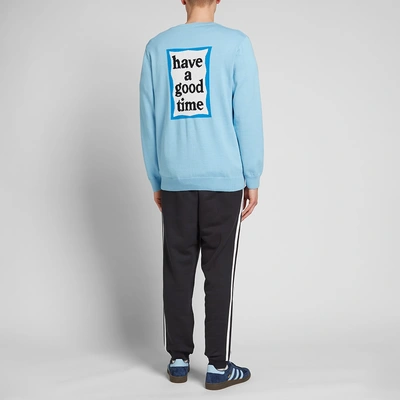 Shop Adidas Originals Adidas X Have A Good Time Knit In Blue