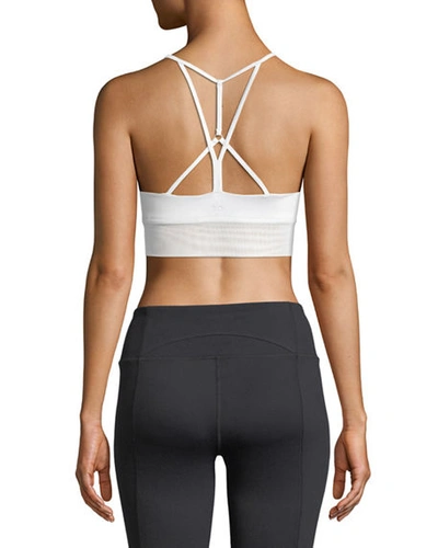 Alo Yoga Lush Strappy back Sports Bra In White Glossy wht ModeSens