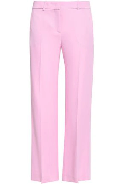 Shop Emilio Pucci Woman Satin-trimmed Wool And Silk-blend Straight-leg Pants Baby Pink