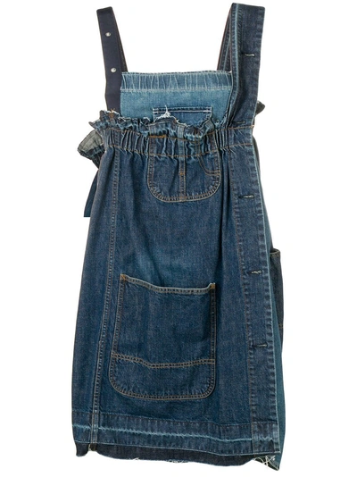 DENIM PINAFORE DRESS - Blue