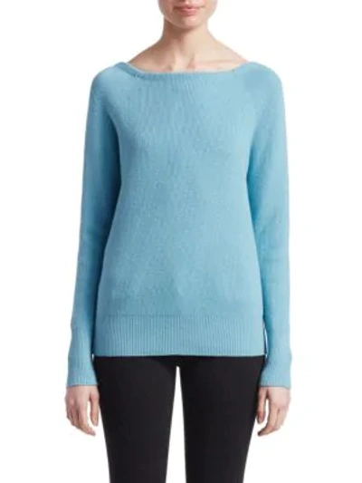 Shop Maje Moon Cross-back Sweater In Blue Sky
