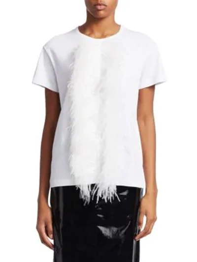 Shop N°21 Feather Detail Cotton Tee In White