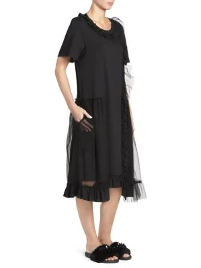 Shop Simone Rocha Tulle Midi T-shirt Dress In Black Jet
