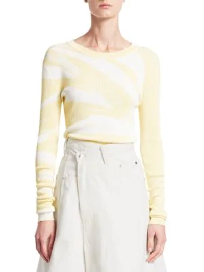 Shop Proenza Schouler Tie-dye Rib-knit Top In Pale Yellow White