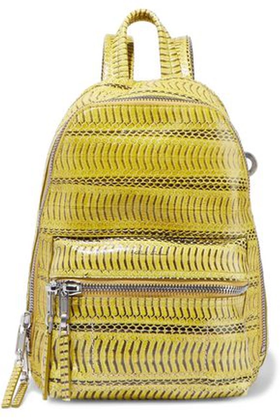 Shop Rick Owens Woman Snakeskin Backpack Yellow