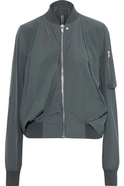 Shop Rick Owens Woman Swoop Gathered Shell Bomber Jacket Anthracite