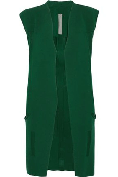 Shop Rick Owens Woman Paneled Cotton Vest Forest Green