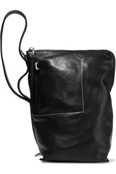 Shop Rick Owens Woman Brushed-leather Bucket Bag Black