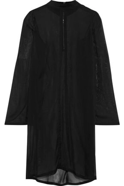 Shop Rick Owens Woman Moody Silk-voile Tunic Black