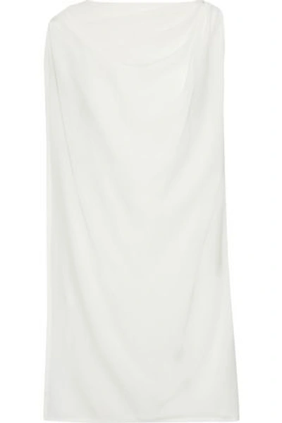 Shop Rick Owens Woman Draped Washed-silk Tunic White