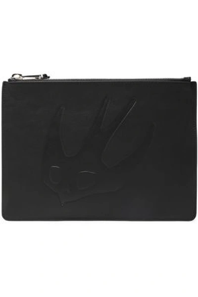 Shop Mcq By Alexander Mcqueen Mcq Alexander Mcqueen Woman Embossed Leather Pouch Black
