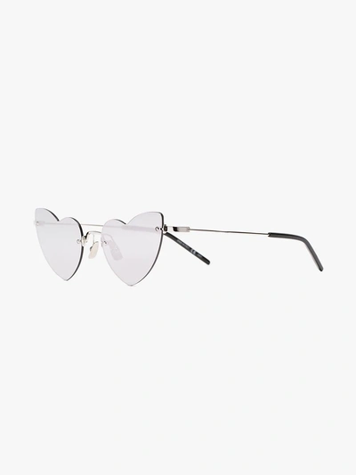 Shop Saint Laurent Eyewear 'new Wave 254 Loulou' Sonnenbrille In Metallic