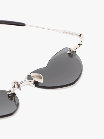Shop Saint Laurent Eyewear 'new Wave 254 Loulou' Sonnenbrille In Metallic