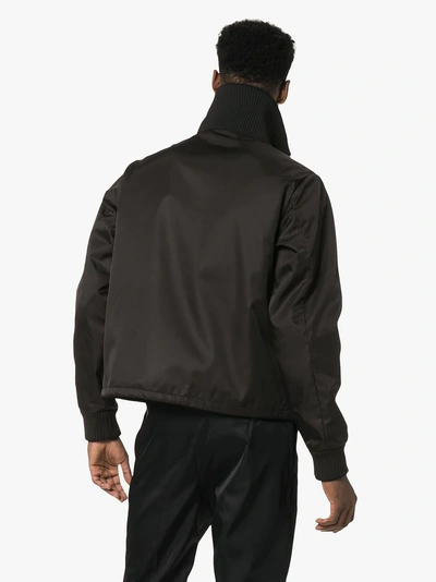 Shop Prada Zip Neck Waterproof Jacket In F0002  Nero