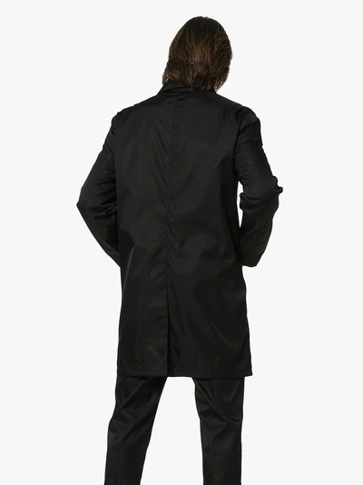 Shop Prada Logo Plaque Trench Coat In F0002 Black