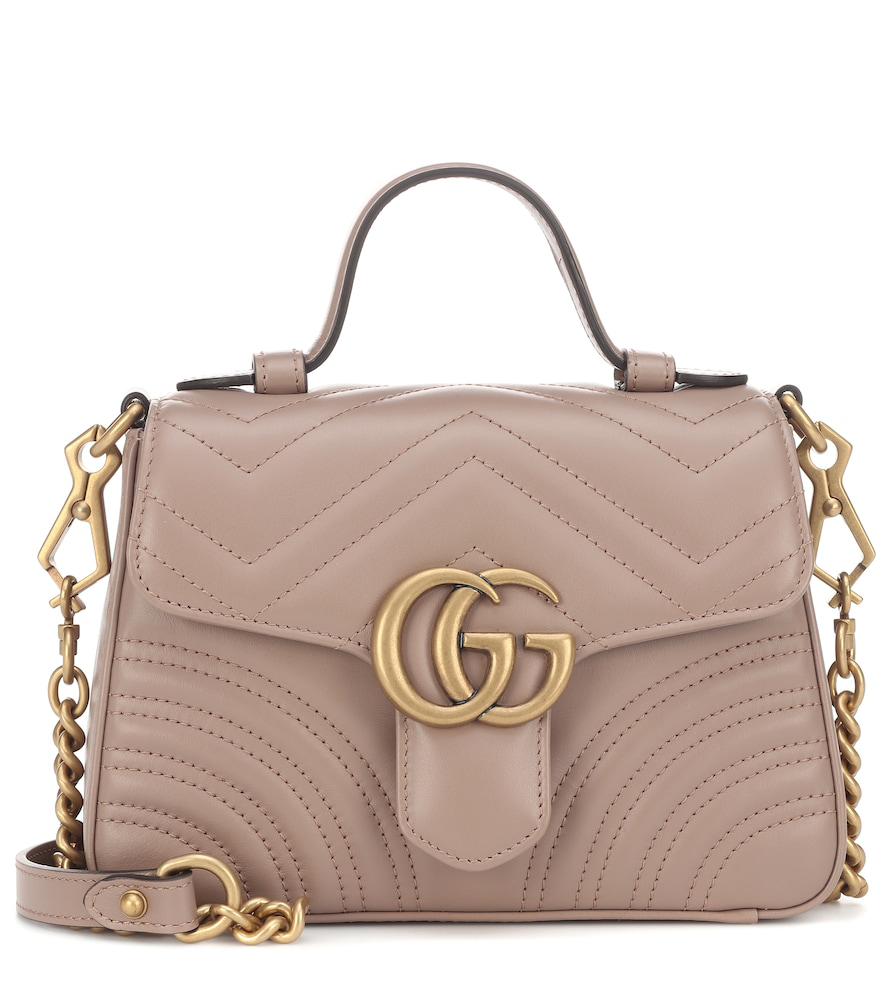 Gucci Beige Marmont Quilted Leather Mini Shoulder Bag In Porcelain Rose ...