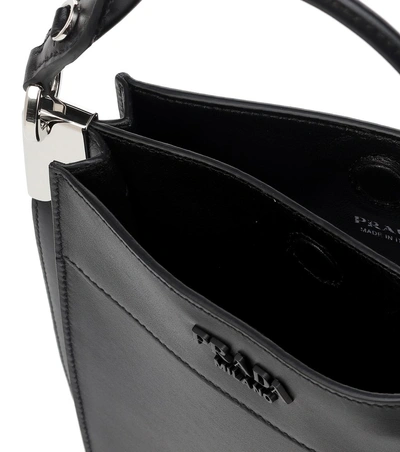 Shop Prada Margit Leather Shoulder Bag In Black