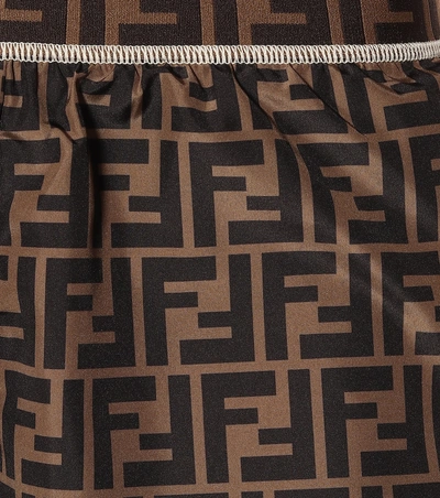 Shop Fendi Printed Shorts In Brown