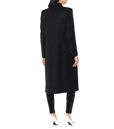 Balenciaga Hourglass Wool-blend Coat In Black