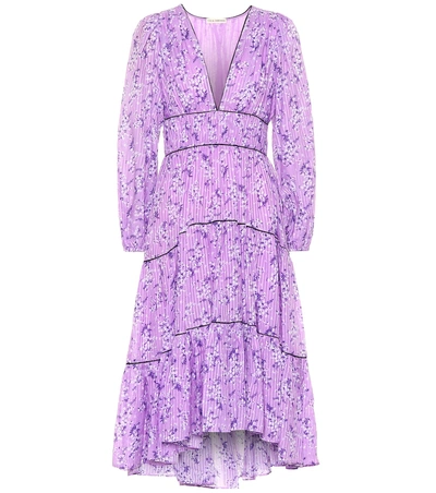 Shop Ulla Johnson Joan Cotton And Silk Dress In Purple