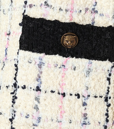 Shop Gucci Tweed Jacket In White