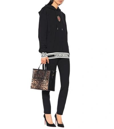 Shop Dolce & Gabbana Embellished Cotton Hoodie In Black