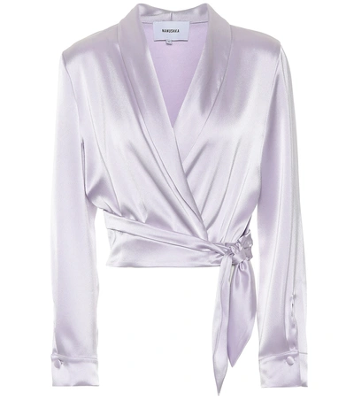 Shop Nanushka Salome Satin Top In Purple