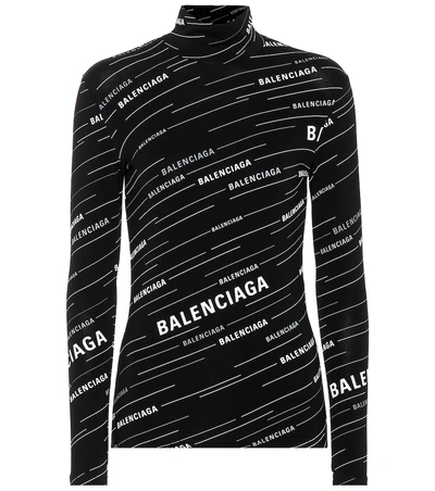 Shop Balenciaga Logo Knit Top In Black