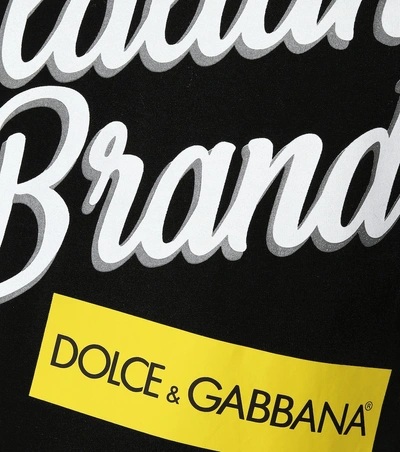 Shop Dolce & Gabbana Printed Cotton T-shirt In Black