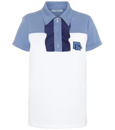 Shop Prada Scuba Shirt In Blue