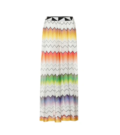 Shop Missoni Crochet Knit Wide-leg Pants In Multicoloured