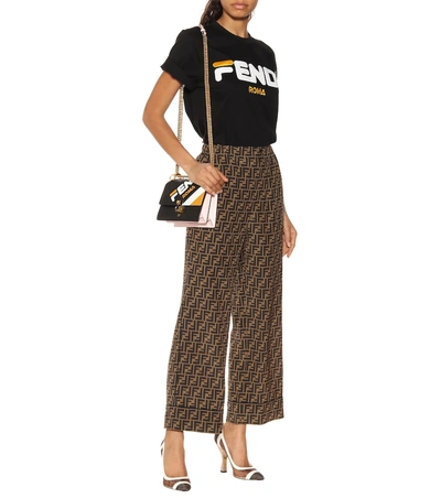 Shop Fendi Silk Pants In Brown