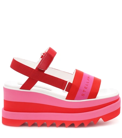Shop Stella Mccartney Sneak-elyse Platform Sandals In Red