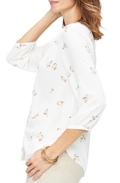 Shop Nydj Pleat Back Blouse In Native Vanilla Floral