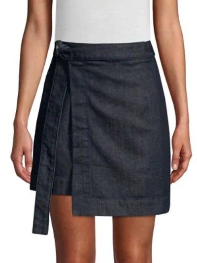 Shop Ag Ahlaia Denim Wrap Skirt In Venerate