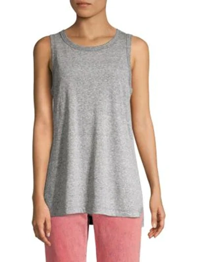 Shop Current Elliott The Muscle Cotton Tank In Heather Grey