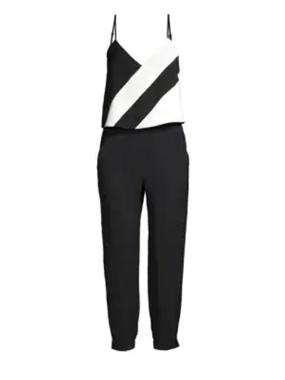 Shop Parker Frida Combo Sleeveless Crop Jogger Jumpsuit In Black Pearl