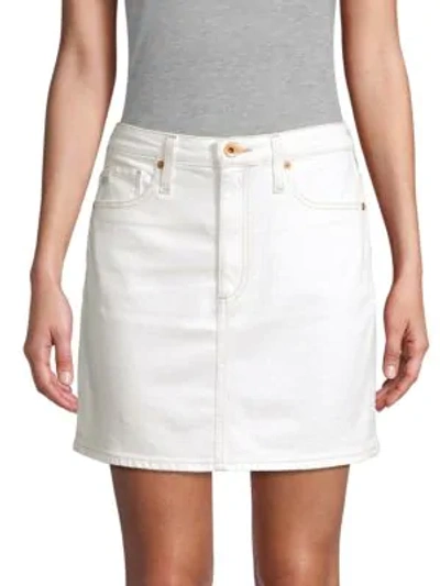 Shop Ag Denim Mini Skirt In 1 Year Bare White